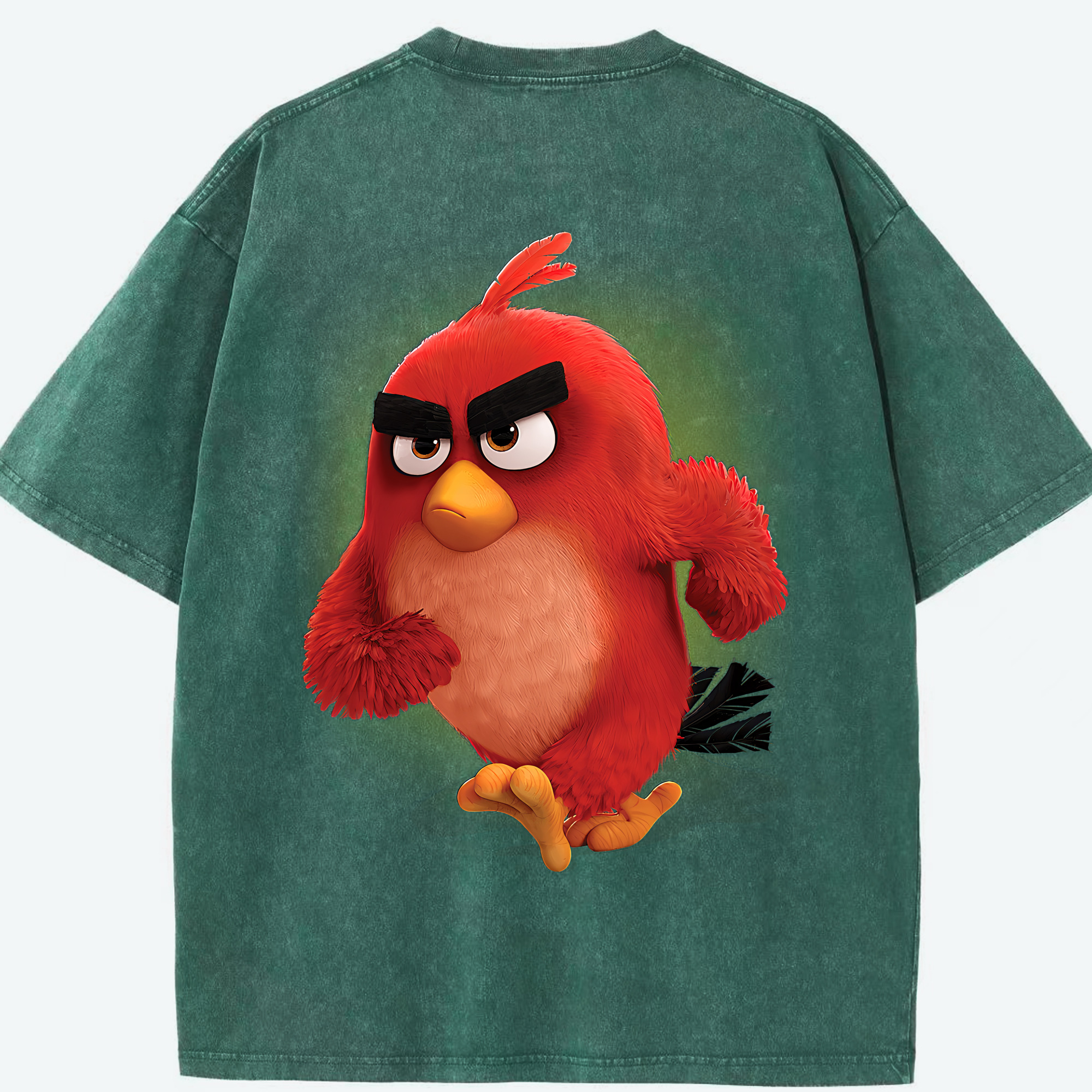 （画像用） Angry Birds アングリーバード 綿100% ヴィンテージ風 半袖Tシャツ（背面プリント）